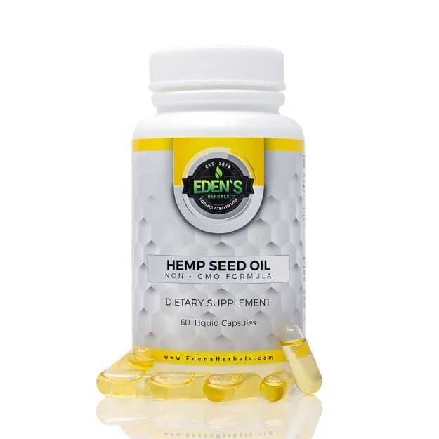 "Hemp Seed Oil Capsules – Pure, cold-pressed supplement for heart, brain, and joint health."